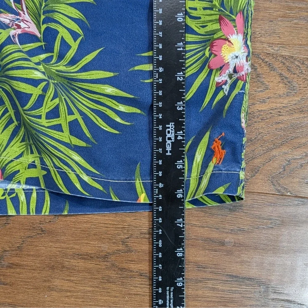Polo Ralph Lauren Swimwear Trunks Shorts Mens Navy Blue Floral Tropical Size M‎